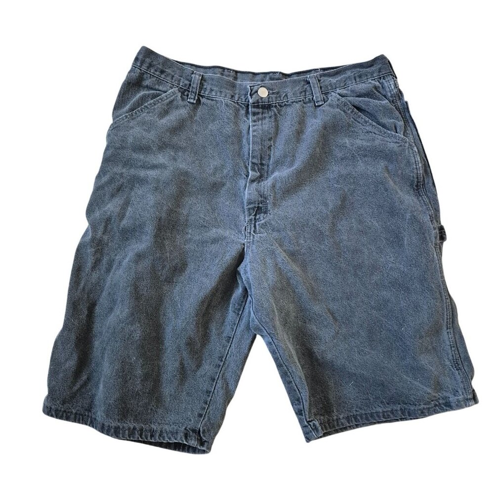 VTG Wrangler 1947 Men's 100% Cotton Size 36 Washed Black Gray Shorts High Rise